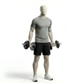 Exécution de l'exercice curl haltère, muscles sollicités : bras, avec halteres