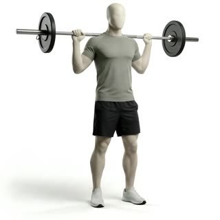 Exécution de l'exercice fentes arrière barre, muscles sollicités : jambes, avec barre
