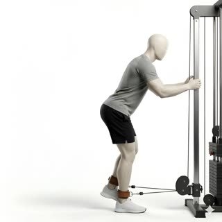 Exécution de l'exercice kickback poulie, muscles sollicités : jambes, avec poulies