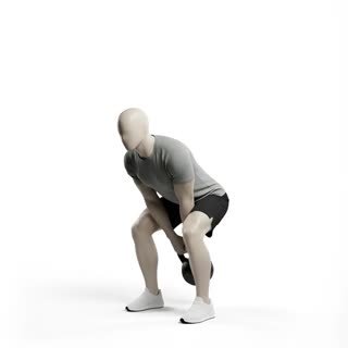 Exécution de l'exercice kettlebell swing, muscles sollicités : jambes, avec kettlebell