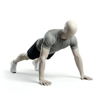 Exécution de l'exercice pompes prise large, muscles sollicités : pectoraux, au poids du corps