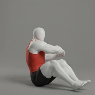 Exécution de l'exercice russian twist, muscles sollicités : abdominaux / core, au poids du corps