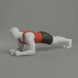Exécution de l'exercice plank classique, muscles sollicités : abdominaux / core, au poids du corps