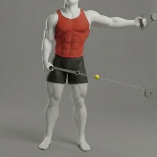 Exécution de l'exercice élévation latérale poulie, muscles sollicités : épaules, avec poulies