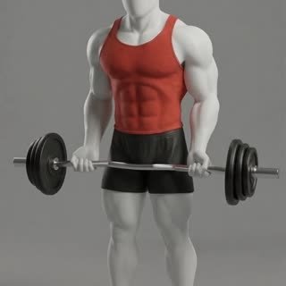 Exécution de l'exercice curl biceps barre ez, muscles sollicités : bras, avec barre