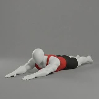 Exécution de l'exercice superman, muscles sollicités : dos, au poids du corps