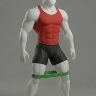 Exécution de l'exercice squat élastique, muscles sollicités : jambes, avec elastiques