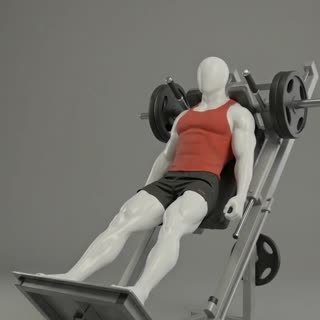 Exécution de l'exercice squat machine, muscles sollicités : jambes, avec machines