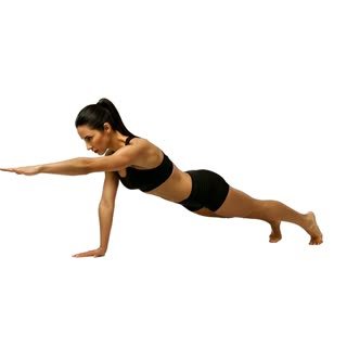 Exécution de l'exercice planche portée, muscles sollicités : abdominaux / core, au poids du corps