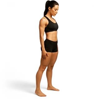 Exécution de l'exercice ischio-jambiers debout, muscles sollicités : jambes, au poids du corps