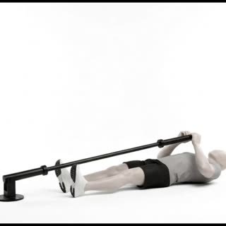 Exécution de l'exercice abdominaux landmine, muscles sollicités : abdominaux / core, avec barre