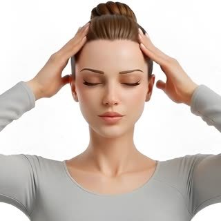 Exécution de l'exercice massage cuir chevelu, muscles sollicités : visage, au poids du corps