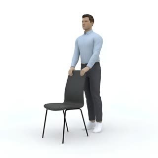 Exécution de l'exercice marche sur place avec support, muscles sollicités : jambes, au poids du corps